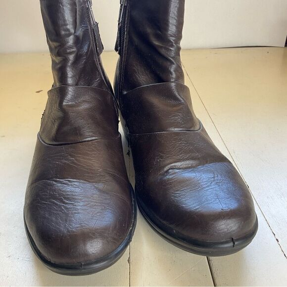 SBICCA Ankle Boots Brown Strap Side Zipper Size 7M - Picture 7 of 13